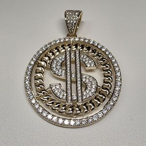 Money Sign Round Pendant / Colgante de sigo dinero
